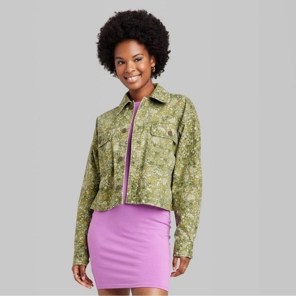 wild fable size small floral cropped jacket nwt - Picture 3 of 4